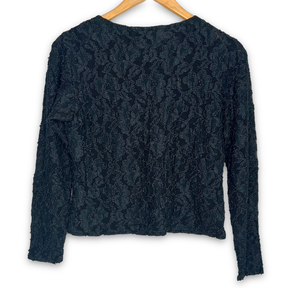 Double D Ranch Women's Long Sleeve Black Knit Lace Top M - Picture 2 of 6